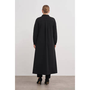 <b>Black</b> <b>Dress</b> <b>with</b> Comfortable Epaulet <b>Button</b> Detail - Product Image 6