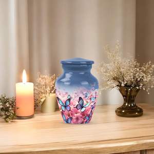 โกศโลหะลายดอกไม้สำหรับขี้เถ้าขี้เถ้าของผู้หญิงโกศขนาดเล็กสำหรับผู้ใหญ่เพศชายขนาดเล็กสำหรับมนุษย์ขี้เถ้า - Product Image 4