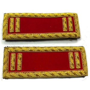 Wholesale Custom Made General Uniform Hand Woven Epaulettes Shoulder <b>Badges</b> Woven Epaulette Patches in Cheap Rates - Product Image 4