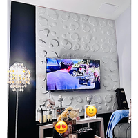 MOI Deco Cercle PVC Matériel 3D Motif Panneau Mural Panneau Mural pour Intérieur Déco pour Salle à Manger Installé Blanc Mat