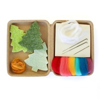 Kit de feutrage à l'aiguille Feutre à l'aiguille de laine Ornements de Noël Kits de démarrage pour débutants Enfants Cadeau Étoiles en feutre