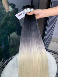 Extension de cheveux en vrac Ombre Noir et Brun 100% Cheveux Vietnamiens 55cm de l'usine en gros - Product Image 4