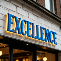 Lettres en relief 3D personnalisées rétroéclairées par LED, en acrylique bleu, avec bandes LED écologiques, pour enseigne de magasin, logo d'entreprise, montage mural extérieur