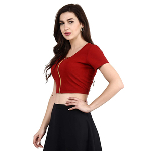 เสื้อครอปผ้าแคนวาสสำหรับออกกำลังกายของผู้หญิงเสื้อครอปดีไซน์ใหม่เสื้อครอปผ้าแคนวาสสำหรับออกกำลังกายในฤดูร้อน - Product Image 2