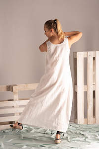 2026 Unique <b>Dress</b> <b>for</b> <b>Women</b> Linen Floor Length Sleeveless Crew Neck Long Maxi <b>Dress</b> - Product Image 5