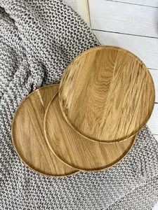 Bandeja de madera para servir, platos redondos para cenar, platos para servir alimentos, decoración del hogar, verduras - Product Image 3
