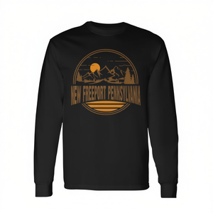 Freeport Pennsylvania <b>Mountain</b> Hiking Vintage Print Long Sleeve <b>T</b>-<b>Shirt</b> New Vintage Freeport Pennsylvania <b>T</b>-<b>Shirt</b> Promotional - Product Image 2