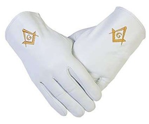 Guantes de algodón Masonic Shriner Symbol-Blanco (Talla única) para masones. Ropa Formal Masónica Regalia - Product Image 1