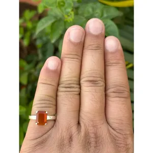 925 Silver Fine Jewelry Emerald Cut Gemstone <b>Ring</b> with Fire <b>Opal</b> Turquoise Yellow <b>Gold</b> Inlay Dainty Style for Everyday Wear - Product Image 3