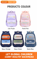 SUN EIGHT Sac à dos d'école primaire de 17 pouces pour filles et garçons, cartable ergonomique imperméable avec pochette à paillettes, modèle 22295-A