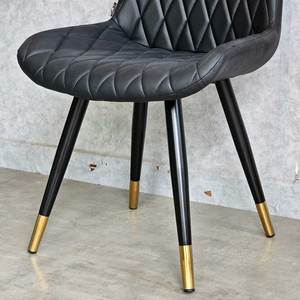 Aster <b>Dining</b> <b>Chair</b> with Metal Legs and PU Leather Upholstered Seat GCF041 Featuring Light Backrest for Home Use - Product Image 2
