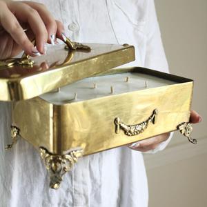 Scented Soy Wax Curated <b>Brass</b> Aluminum Decorative <b>Candle</b> Jar Jars <b>Holder</b> Hotel Fragrance Home Table Decoration Glass - Product Image 4