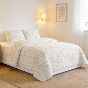 Couvre-lit classique imprimé floral Bouti 90-180 cm 100% polyester doux lavable pour usage domestique - Product Image 2