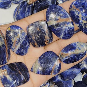อัญมณีหลวมธรรมชาติ sodalite ทั้งหมดผสมรูปทรง cabochons กึ่งมีค่า sodalite อัญมณีสำหรับเครื่องประดับ - Product Image 5