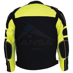 Chaqueta de Motociclista de Malla Blindada para Hombre, Color Negro, Cortavientos, Transpirable, Chaqueta de Motociclista con Ventilación, Negro-Neón-Verde - Product Image 2