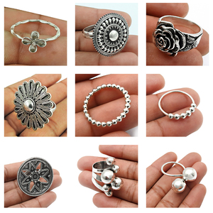 Sólido 925 Plata de Ley Artesanal Look Grabado Diseño único Anillo fino Hecho a mano Joyería Bohemia Precio directo de fábrica Proveedores - Product Image 3