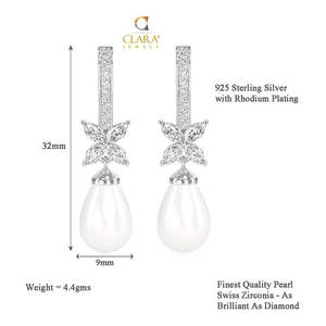 Boucles d'oreilles en argent sterling 925 de qualité supérieure avec perles pour femmes et filles, achetez de magnifiques accessoires de bijouterie - Product Image 4
