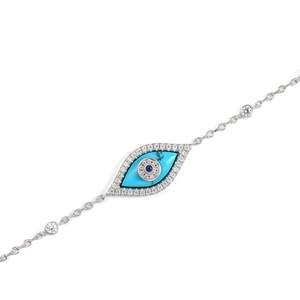 เจลิยา อีวิลอาย สร้อยข้อมือเงินแท้ประดับเทอร์ควอยซ์ 195 มม. - Product Image 3