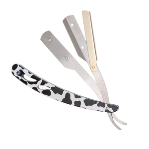 Navajas de Afeitar Rectas para Barbería, Mango de Plástico, Navajas de Afeitar Plegables, Navaja de Acero Inoxidable, Cuchillas de Barbería Individuales - Product Image 2