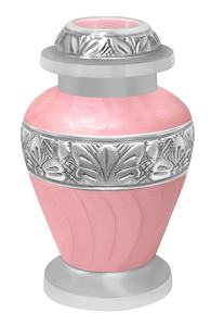 Urne commémorative rose tourbillonnée avec option de gravure de charmes d'amour, comprend un sac de protection, urnes en aluminium pour les cendres humaines - Product Image 2