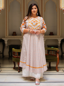 Anarkali kurta ผ้านุ่มพิมพ์ลายดอกไม้สวมใส่สบายหรูหราแบบดั้งเดิมอินเดียสไตล์สำหรับใช้ในชีวิตประจำวันสวมใส่ในช่วงฤดูร้อน - Product Image 4