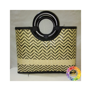 Bolso de playa duradero de algas marinas, bolso de paja tejido a mano con bolsillo interior práctico, perfecto para vacaciones costeras y uso diario - Product Image 2