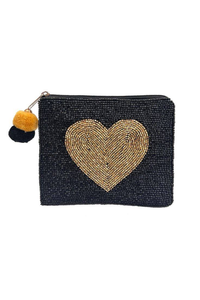 Monedero y Cartera para Identificación Color Verde con Bordado de Cuentas de Semillas, Monedero de la India, Pendientes Hechos a Mano para Mujer - Product Image 2