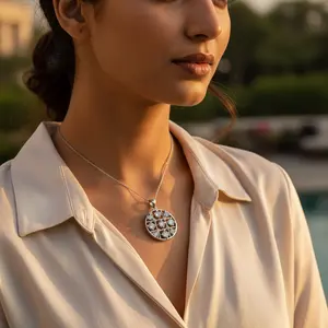 Pendentif numéro en argent 925 avec zircone cubique pour femmes, à porter au quotidien et en cadeau - Product Image 3