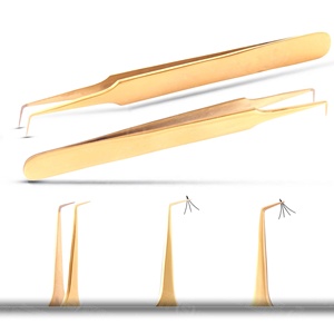 Pincettes pour extensions de cils, 3 pièces, en acier inoxydable coloré, super résistantes, avec pointes en fibre, haute précision, antistatiques - Product Image 5