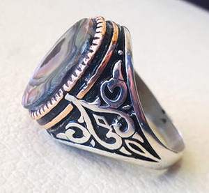 Wholesale Men Ring New Arrival Natural Abalone Shell Gemstone <b>Birthday</b> <b>Gift</b> Heavy Mens Ring Jewelry 925 Sterling Silver Ring - Product Image 3