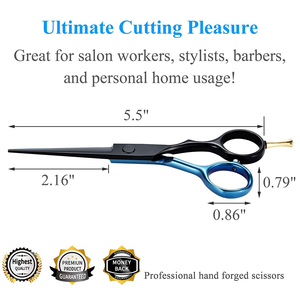 Rasoir droit en acier inoxydable réglable pour coupe de cheveux ciseaux de coiffeur de beauté avec pointe de lame tranchante et repose-doigt - Product Image 2