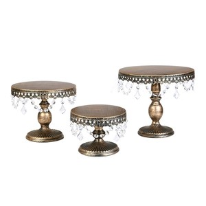 Metal Aluminum 3 Tier Cake Stand Leaf Design Round Shape Antique Finish 14X14X22 Inch Wedding <b>Bakeware</b> Items - Product Image 2