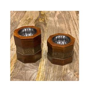 Lot de 2 brûleurs Bakhoor en métal et bois avec boîte et plateau Brûleur d'encens de taille personnalisée pour les meilleures ventes - Product Image 3