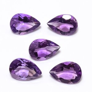 Cojín de pera suelta de amatista natural, piedras preciosas de corte ovalado, suministros de fabricación de joyas a granel certificados por terceros - Product Image 1