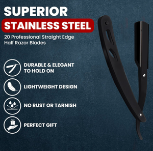 ANAAIF Kit de rasoirs de barbier forgés par poudre pour hommes Rasoir droit pour l'épilation du corps Outil de rasage pour le toilettage - Product Image 4
