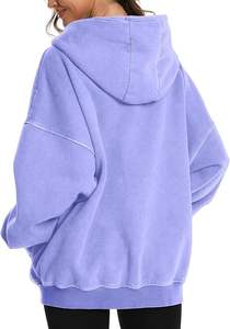 Sweat à capuche double fermeture éclair Oversized Acid Wash Heavyweight Fleece Cotton Zipper Hoodie Vintage - Product Image 4