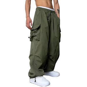 Pantalon cargo décontracté en toile multi-poches personnalisé, streetwear, six poches, pantalon cargo ample pour homme, taille haute, léger, 2026 - Product Image 4