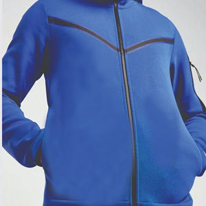 Conjunto Deportivo de Felpa Técnica para Hombre, Diseño OEM, 69% Algodón, 31% Poliéster, Azul Rey, Sudadera con Capucha y Cremallera Completa, Pantalones Deportivos - Product Image 4