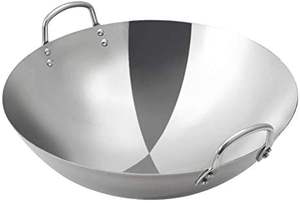 Cocina Wok comercial de acero inoxidable de varios tamaños con doble manija utensilios de cocina Wok - Product Image 4