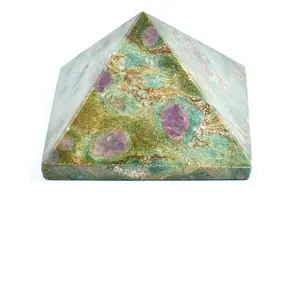 Vente en gros de pyramide zosite rubis naturel poli pyramide de cristal de tourmaline noire pierre précieuse de guérison pyramides de tourmaline
