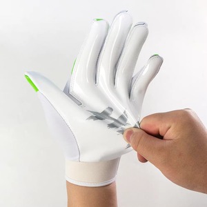 Guantes de Receptor de Fútbol Americano Personalizados de Alta Calidad, Profesionales, Transpirables, Antideslizantes, con Palma de Silicona y Cierre de Velcro - Product Image 6