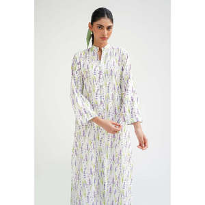 Ensemble coordonné imprimé en coton et viscose blanc pour femmes, tenue deux pièces avec manches courtes, hauts trois-quarts, tailles XS et XXS - Product Image 1