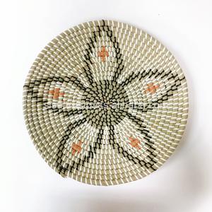 Décoration Vintage; Décoration de panier mural en jonc de mer de salon; Décor suspendu en jonc de mer tissé à la main - Product Image 2
