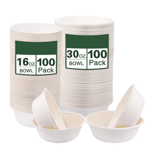 Wholesale 100% Compostable Sugarcane Disposable Soup or Salad Bowls Disposable Bagasse Bowl with Lid