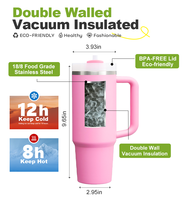 YEWAY Gobelet isotherme en acier inoxydable de 40 oz, design classique, pour usage au bureau, pour adultes, sans BPA, vente en gros