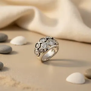 Anillo de Plata con Circonita Cúbica para Mujer, Joyería de Diseño - Product Image 1