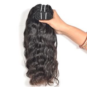 Vente en gros de extensions de cheveux humains indiens purs jeunes et vierges Faisceaux bruts Sans traitement chimique Vague libre ondulée soyeuse Vague naturelle - Product Image 5