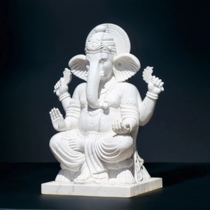 Wholesale Supply Handmade Eco-Friendly Marble Lord Ganesha Sculptures for Home Temple and Office Decor - Product Image 4