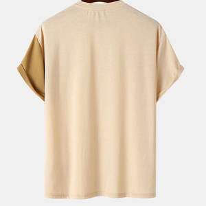 T-shirts pour hommes de couleur unie T-shirt fabriqué en usine en tissu doux T-shirts en ligne durables et faciles à porter pour hommes - Product Image 2