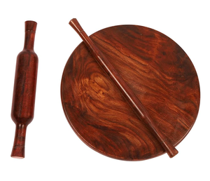 Rodillo y Tabla de Madera de Diseño Único, Chakla Belan Redonda de Tamaño Personalizado para Utensilios de Cocina y Uso Comercial - Product Image 1